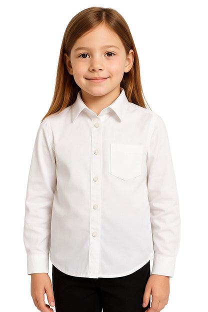 Kids Girls T Shirts Plain School Uniform Shirt Long Sleeves Soft Tank Top & Tees