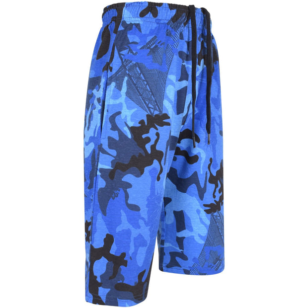 A2Z 4 Kids Boys 100% Cotton Shorts Comfort Stretch Camo Blue Pants Trendy Casual Summer Cool Lightweight Shorts For Boys Age 5 6 7 8 9 10 11 12 13 Years - A2Z 4 Kids