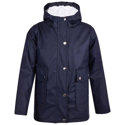 PU Raincoat Jacket Windbreaker Waterproof Parka Hooded For Girls Boys Age 5-13 Years