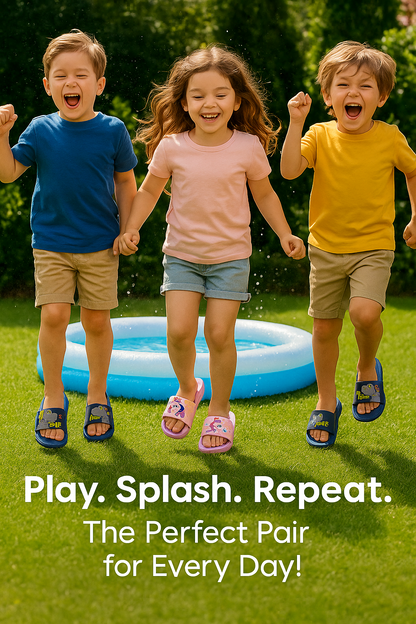 A2Z 4 Kids Boys Girls Sliders Sandals Cute Dinosaur Unicorn Summer Beach Shoes