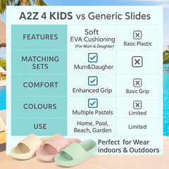 A2Z Kids Matching Mum Daughter Sliders Soft EVA Non Slip Shower Pool Slippers