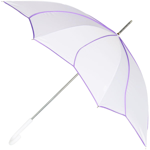 A2Z Wedding Umbrella 46" Auto Open Dome Dual Flower Piping Bride Groom Brolly