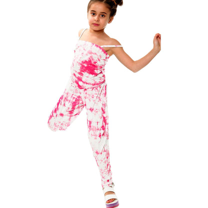 Kids Girls Jumpsuit Tie Dye Print Trendy Fahsion Playsuit All In One Jumpsuits
