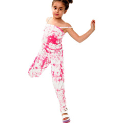 Kids Girls Jumpsuit Tie Dye Print Trendy Fahsion Playsuit All In One Jumpsuits