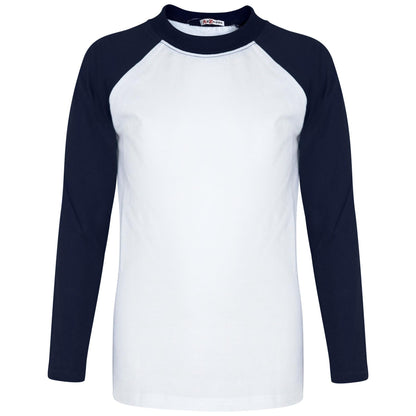 Kids Boys Girls T Shirts Plain Baseball Long Raglan Sleeves Sports Tees 2-13 Yrs