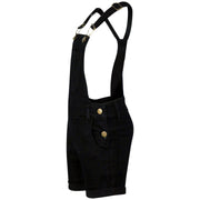 Kids Girls Denim Stretch Dungaree Shorts Jumpsuit Playsuit All In One 7-13 Years