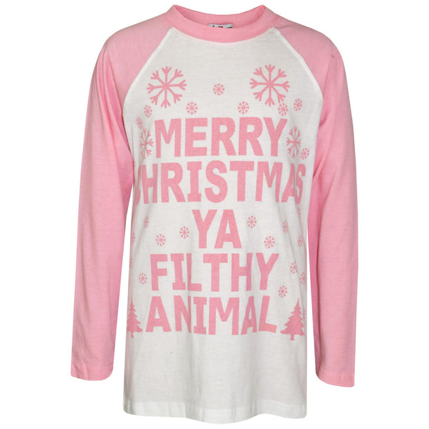 A2Z 4 Kids Girls PJS Merry Christmas Ya Filthy Animal Print Baby Pink Christmas Pajamas Set Age 2 3 4 5 6 7 8 9 10 11 12 13 Years