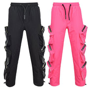 Kids Girls Cargo Trousers Elasticated Waist Comfortable Joggers Casual Pants