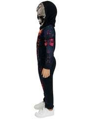 Kids Boys Girls Cyber Skeleton Costume Skull Mask Halloween Fancy Dress Jumpsuit