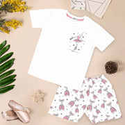 A2Z 4 Kids Girls Dancing Girl Print Children PJs 2 Piece Cotton Set Nightwear Sleepwear Top & Shorts Pyjamas Loungewear Dress Up Outfit Set Gifts for Girls Age 5-13 years - A2Z 4 Kids