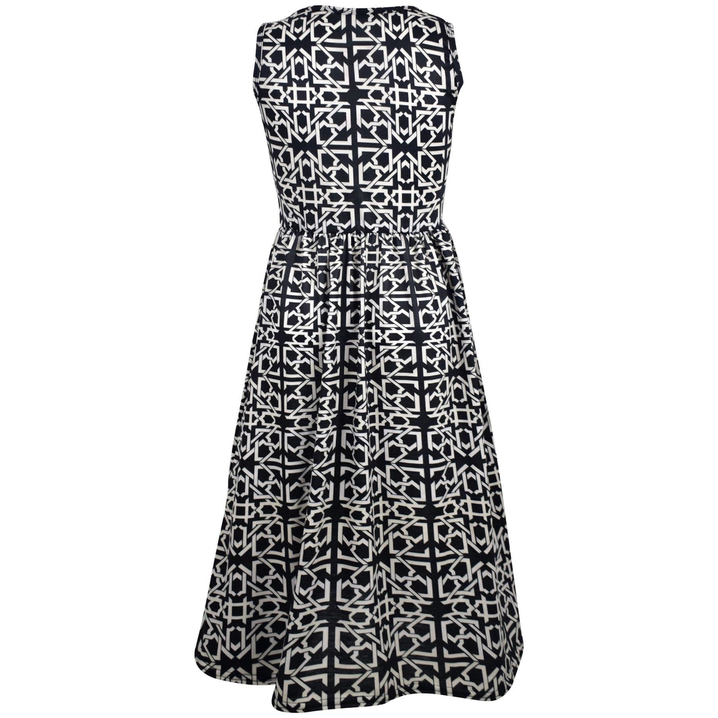 Kids Girls Maxi Dress Sleeveless Printed Party Fashion Summer Long Skater Dress