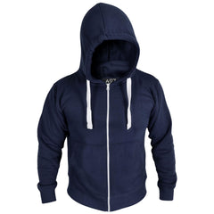 Mens Fleece Plain Zipper Hooded Long Sleeve Sweatshirt For Adults S-4XL