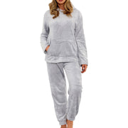 A2Z Womens Pyjamas Soft Warm Fleece Twosie Adults Hooded Long Sleeves Pyjamas 2 Piece Gift Set Size S-2XL