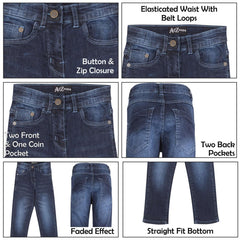 Kids Girls Relaxed Straight Fit Boot Cut Jeans For Teens Stretchy Jeans