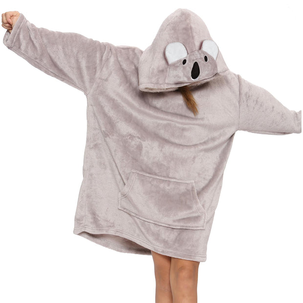 A2Z Unisex Mens Ladies Oversized Kangaroo Pocket Hooded Animal Wearable Blanket