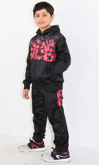 Kids Boys Girls Tracksuit Camouflage Panelled Hooded Top & Bottom Jogging Suits