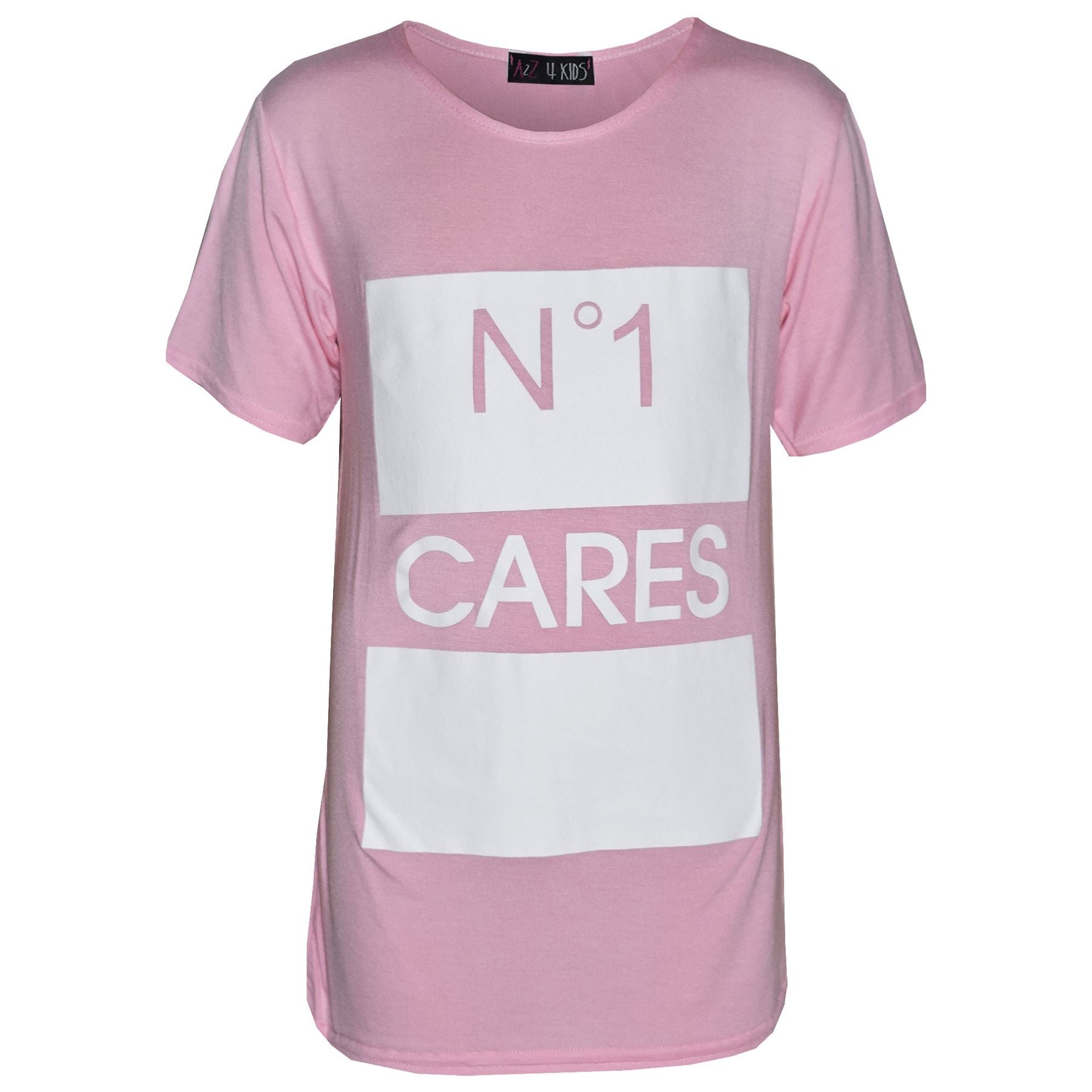 Girls Top Kids Designer's No 1 Cares Print Fashion T Shirt Tops Age 7-13 Years