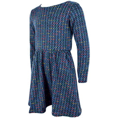 Kids Girls Skater Dress Long Sleeve Tweed Texture Flared Party Summer Dresses