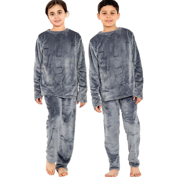 A2Z 4 Kids Childrens Warm Fleece twosie Crew Neck Pyjamas For Boys & Girls Sleepover 2 Piece Gift Set Age 5-6, 7-8, 9-10, 11-12 & 13 years