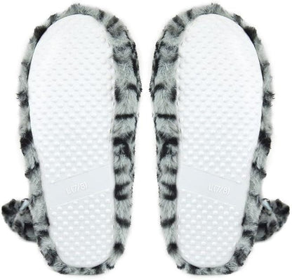 Ladies Slipper Bootie Novelty Leopard Pattern Warm Winter Knitted Ankle Boots