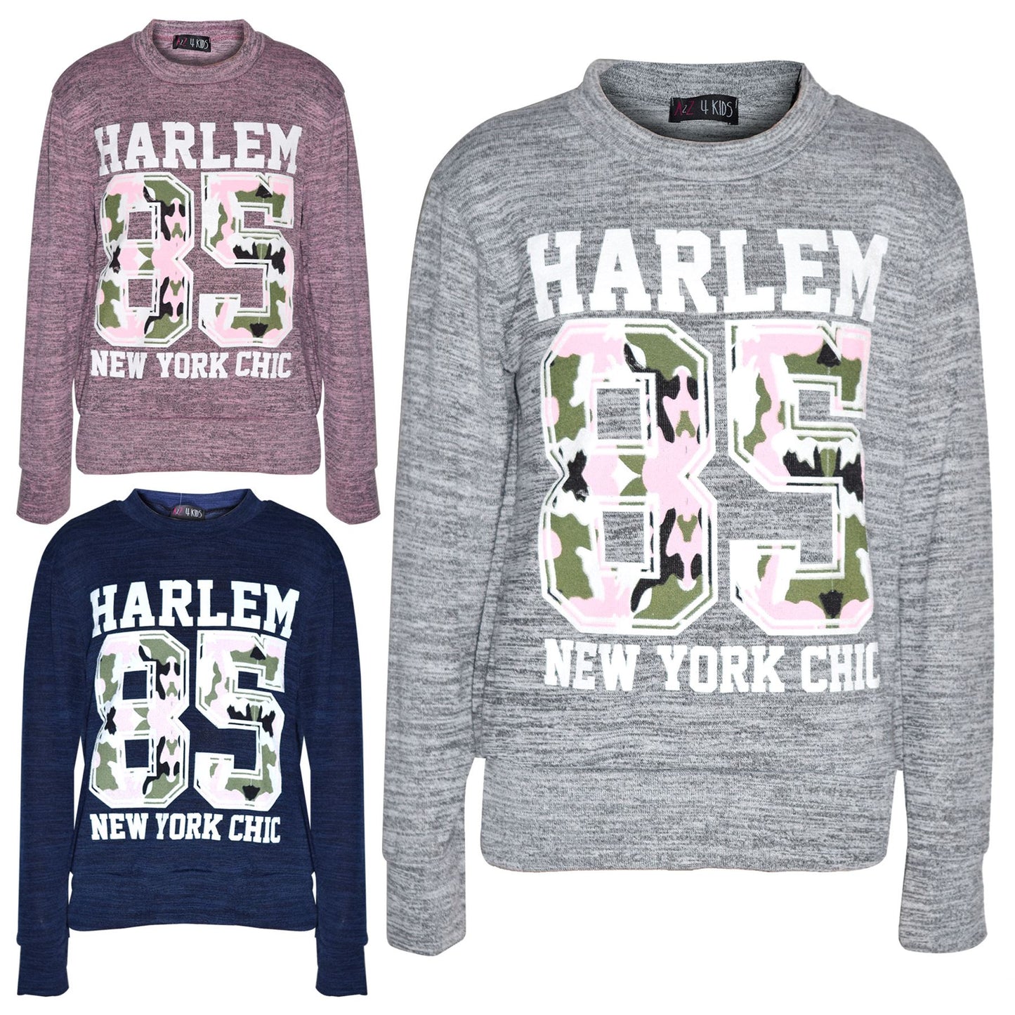 Kids Jogging Suit Girls HARLEM 85 Lounge Suit Tracksuit Hoodie Bottom 7-13 Years