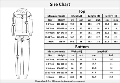 Kids Girls Boys Tracksuit Contrast Panelled Hoodie & Bottom Jogging Suits