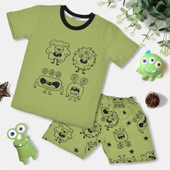 Kids Girls Boys Monster Pyjamas PJs 2 Piece Cotton Set Lounge Suit Age 5-13 Year