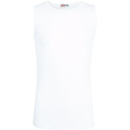 Girls Ribbed Vest  Kids Stylish Top Fashion T Shirt Age 5 6 7 8 9 10 11 12 13 Yr