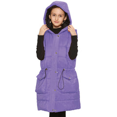 Kids Girls Fashion Oversized Gilet Long Line Jacket Long Sleeveless Coat 7-13 Yr