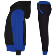 A2Z 4 Kids Unisex Plain Contrast Fleece Tracksuit Hoodie with Joggers Royal Blue Sweatpants Sports Activewear Outfit Set Gifts For Childrens Girls Boys Age 2-3, 3-4, 5-6, 7-8, 9-10, 11-12, 13 Years