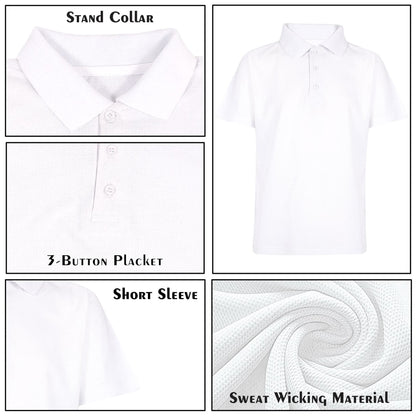 Kids Boys T Shirts Plain Polo Summer Fashion Soft Feel Tank Top & Tees 3-13 Year