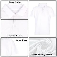 Kids Boys T Shirts Plain Polo Summer Fashion Soft Feel Tank Top & Tees 3-13 Year