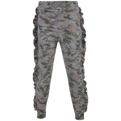 Kids Jogging Suit Girls Plain Frill Sleeve Lounge Suit Tracksuit Top Bottom 2-13