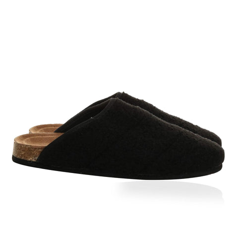 Men Curly Mule Slipper Warm Cozy Memory Foam Slip-on sturdy Cork sole Slider