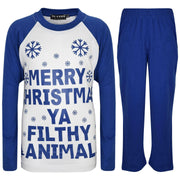 Kids Girls PJS Merry Christmas Ya Filthy Animal Print Trendy PJS Age 2-13 Years