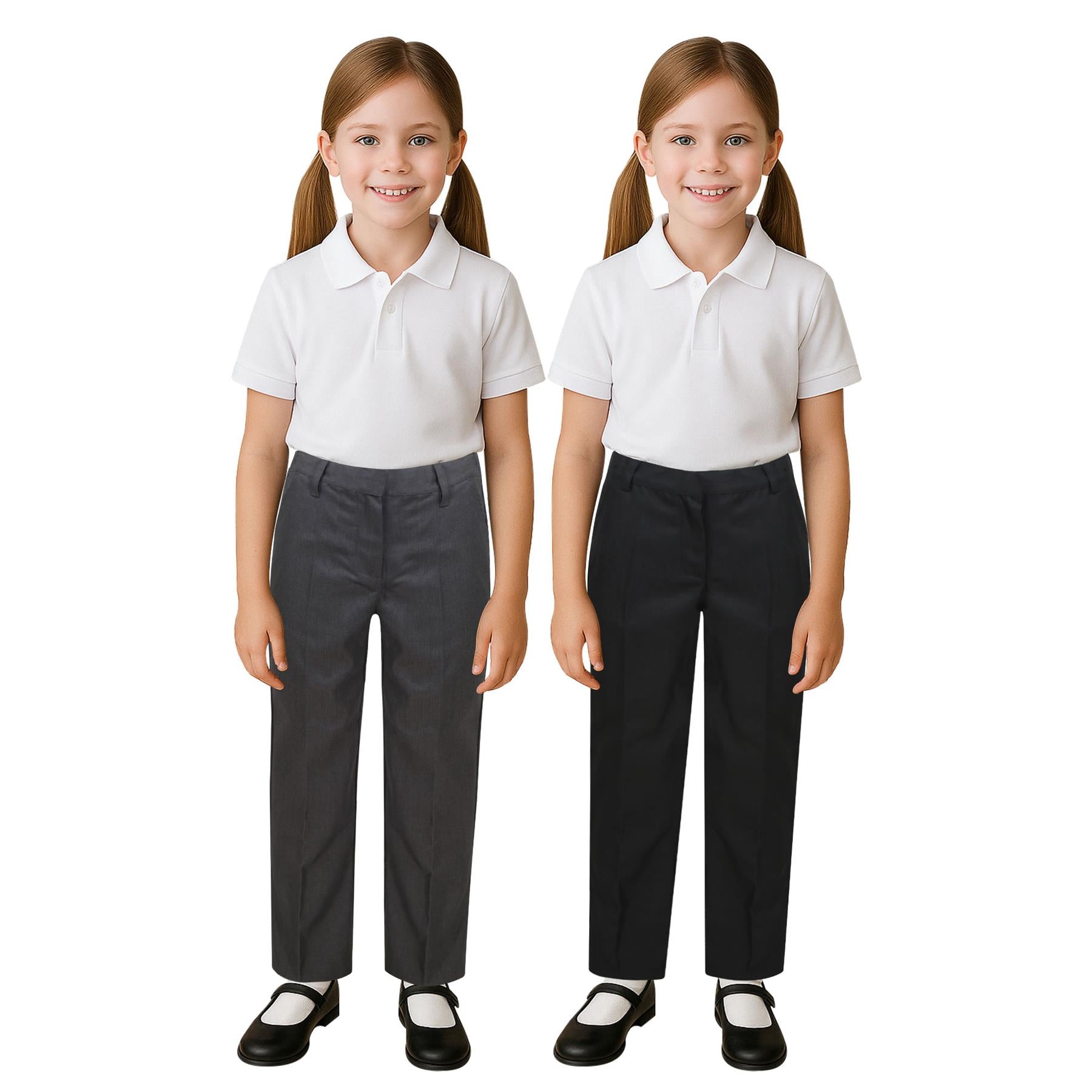 A2Z 4 Kids Girls Teens School Uniform Pant Teflon Coated Permanent Crease Pants