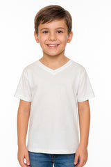 A2Z 4 Kids Basic T-Shirt Back to School Short Sleeve V Style Crew Neck Casual Fit Fashion 100% Cotton For Children Girls Boys Age 2-13 Years