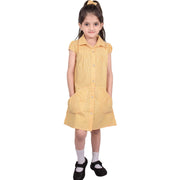 Girls Uniform School Dress Gingham Check Printed Dress With Matching Scrunchies - A2Z 4 Kids