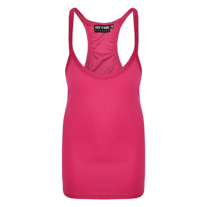 Kids Girls Childrens Vest Top Tank Top Fitted Age 5-6, 7-8, 9-10, 11-12,13 Years