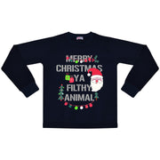 A2Z 4 Kids Girls Boys Christmas Pyjamas Children PJs 2 Piece Festive Set Ya Filthy Animal Santa Print Navy Lounge Suit for Children Unisex Top Bottom Pyjamas Loungewear Gifts Age 2-3, 3-4, 5-6, 7-8, 9-10, 11-12 & 13 Years