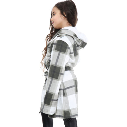 A2Z 4 Kids Parka Jacket Hooded Warm Jacket Oversized Belted Cuffs 5 -13 Years