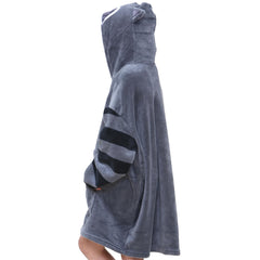 Kids Girls Boys Oversized Hoodie Snuggle Blanket Super Soft Warm Fleece 3-13 Yrs