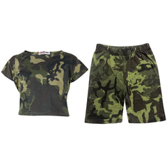 A2Z 4 Kids Girls Crop Top Shorts Summer Outfit Short Set Age 7-13 Years