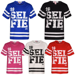 Girls Top Kids Designer's #Selfie Fashion T Shirt Top & Legging Set 7-13 Years