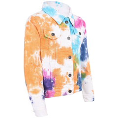 Kids Girls Fashion Denim Jacket Coat Jeans Long Sleeve Acid Wash Tie Dye Gifts