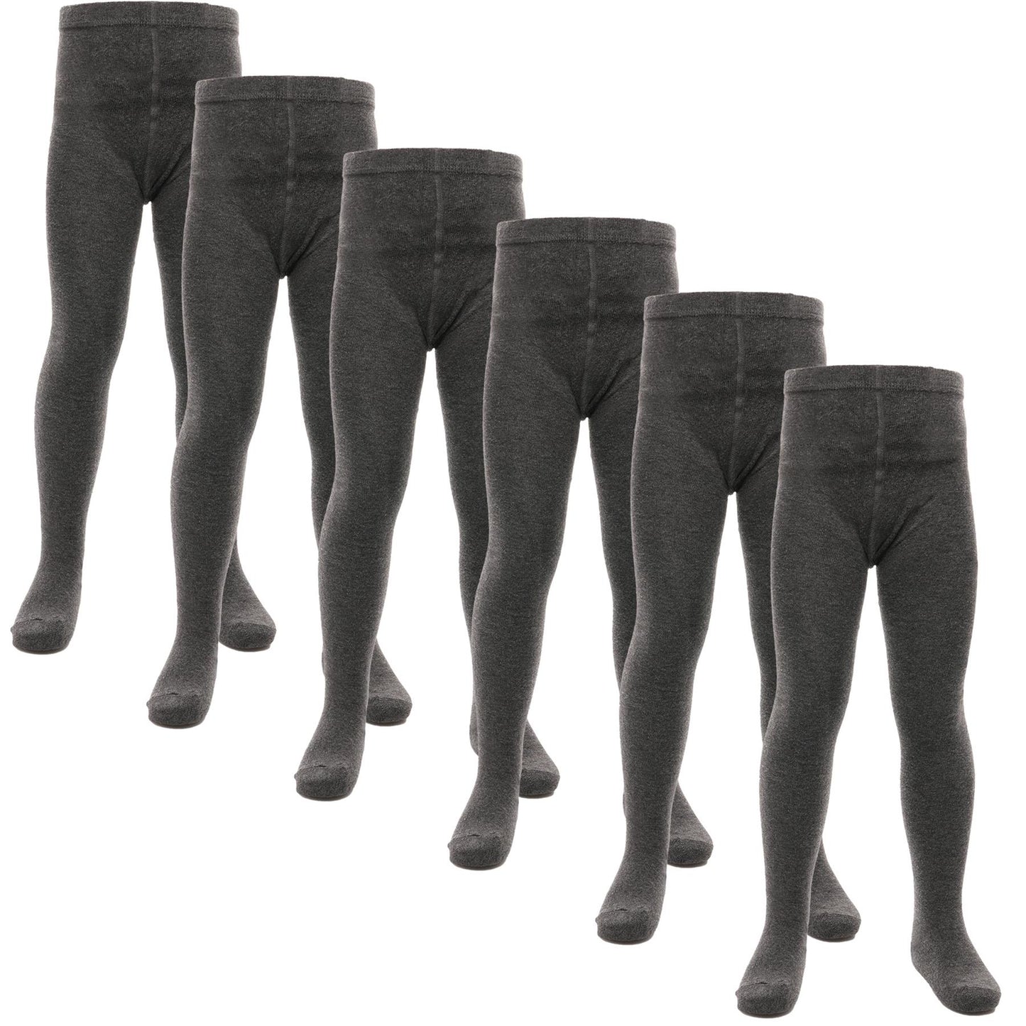 Kids Girls Cotton Rich Uniform School Tights Pack Of 6 Warm Thick Schoolwear