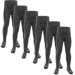 Kids Girls Cotton Rich Uniform School Tights Pack Of 6 Warm Thick Schoolwear