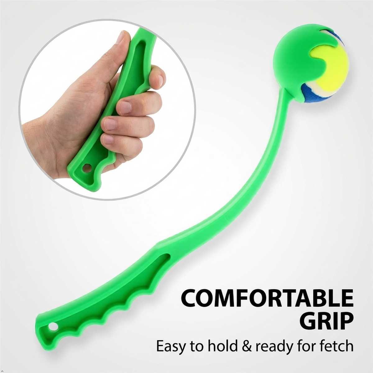 A2Z Medium Dog Ball Thrower With Tennis Ball Lightweight Fetch Launcher