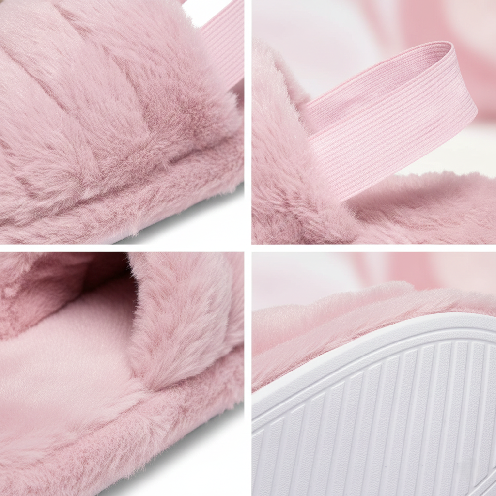 A2Z Women Sliders Fluffy Faux Fur Peep Toe Warm Winter Soft Cosy Ladies Slippers