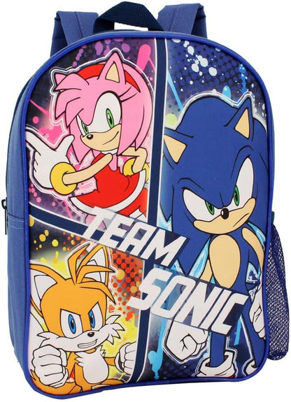 Kids Boys Sonic The Hedgehog Backpack Officially Licensed Team Sonic School Bag